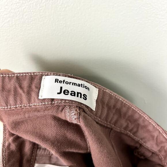 Reformation Lexi High Rise Wide Leg Jeans Rye Wash Colored Denim Pants size 24 - Picture 9 of 9